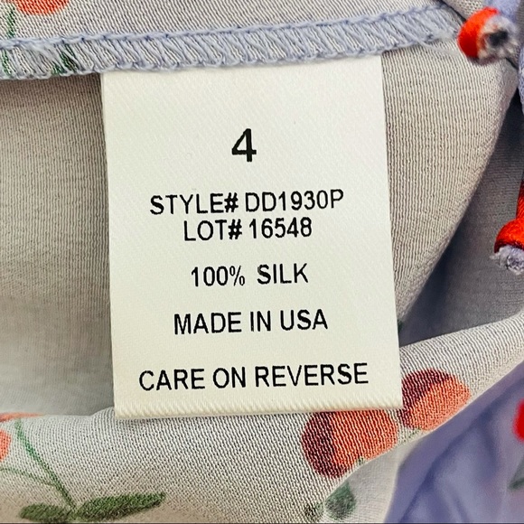 INTERMIX Kirsten Silk Cherry Print Top Revolve - Picture 5 of 5